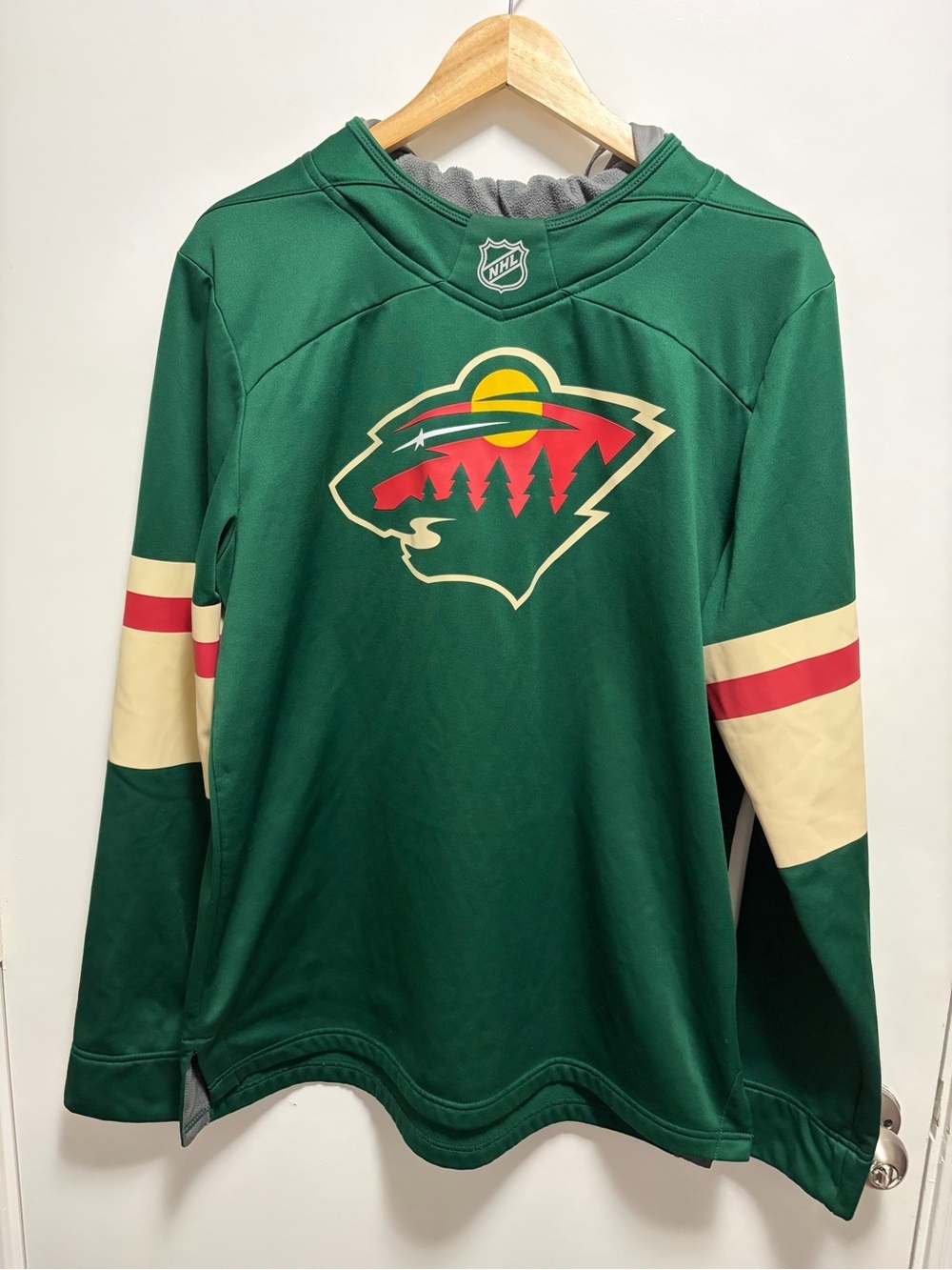 Minnesota Wild Long-Sleeve Jersey Hoodie Adidas Men’s Size Medium